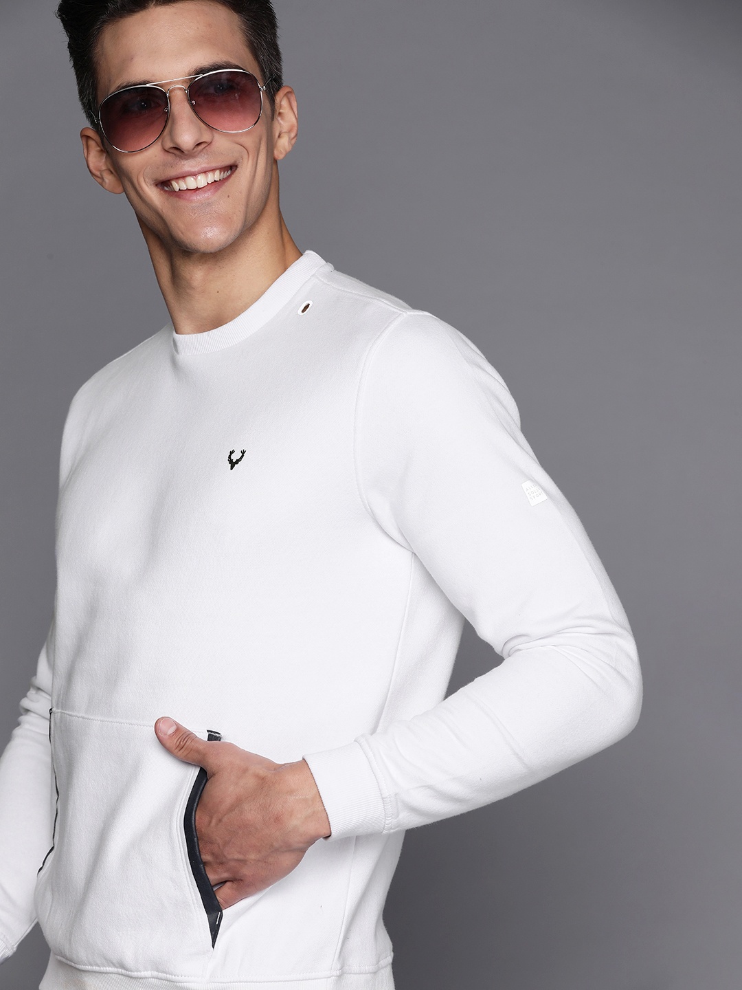 

Allen Solly Sport Men White Solid Sweatshirt
