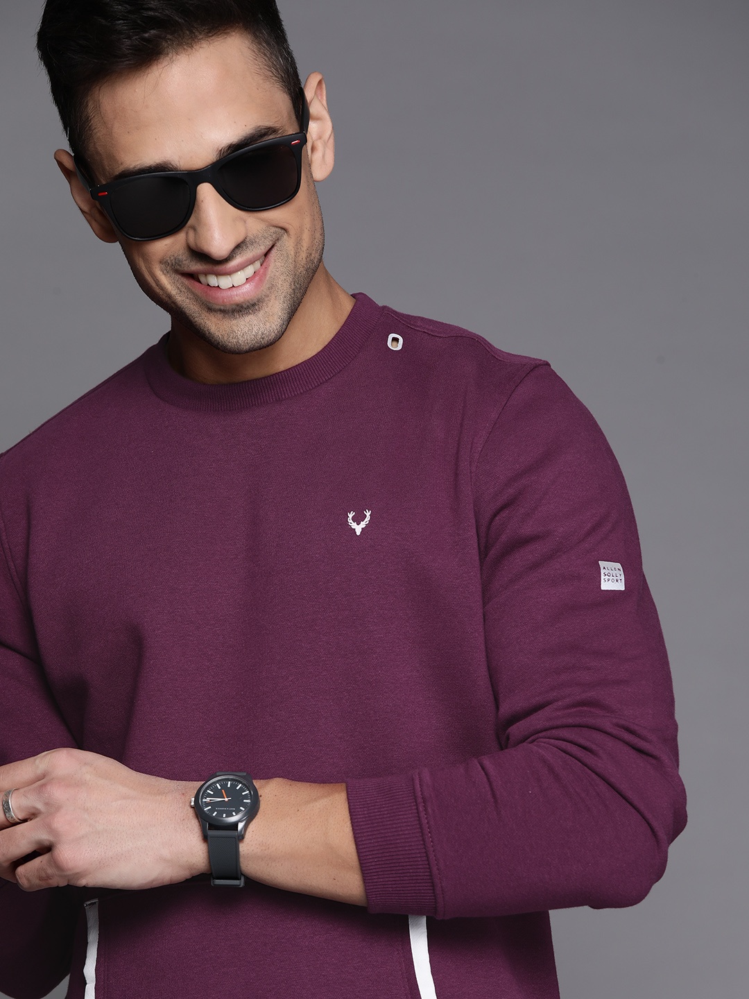 

Allen Solly Sport Men Purple Solid Sweatshirt