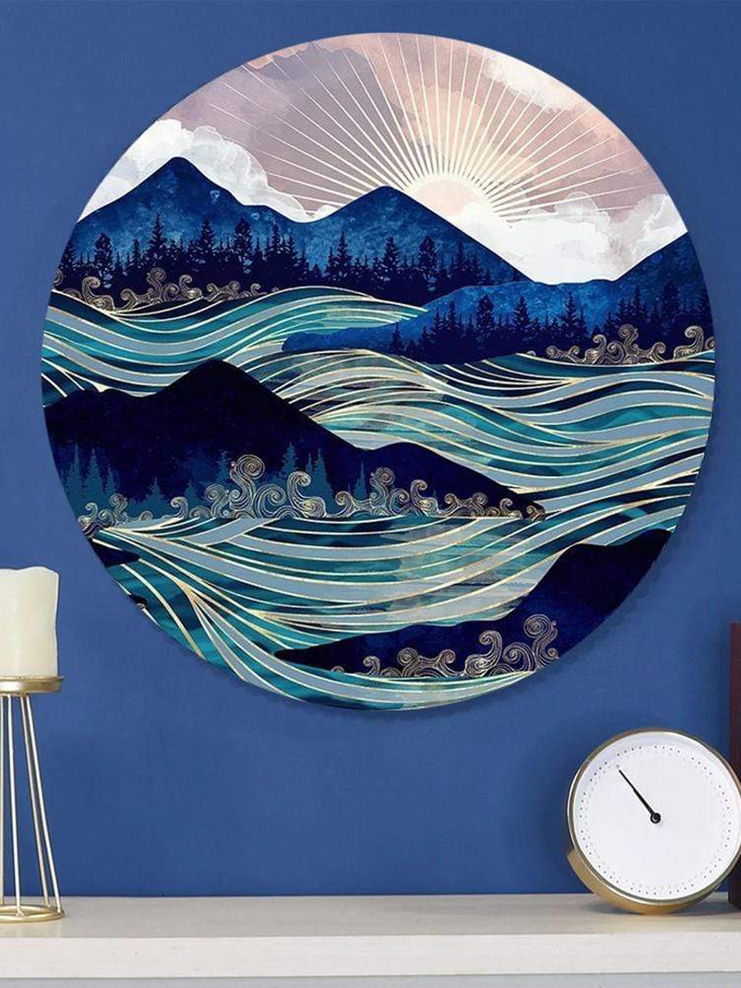 

THE ARTMENT Blue Matte Finish Reflection Rendezvous Wall Art