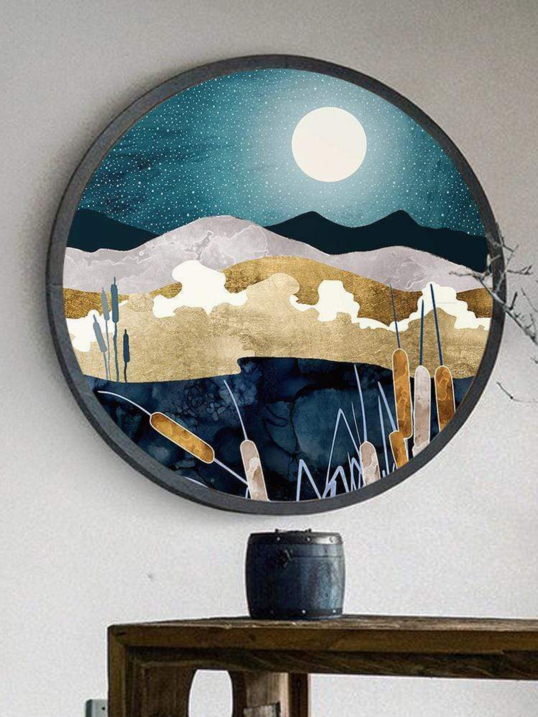 

THE ARTMENT Blue Dusk to Dawn Landscape Canvas Wall Art