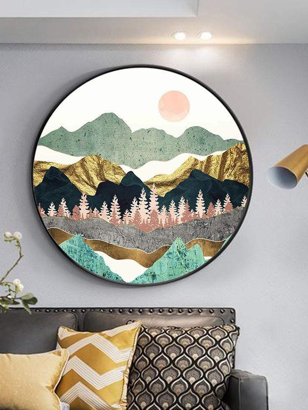 

THE ARTMENT Abstract Landscape Matte Finish Canvas-Large, Multi