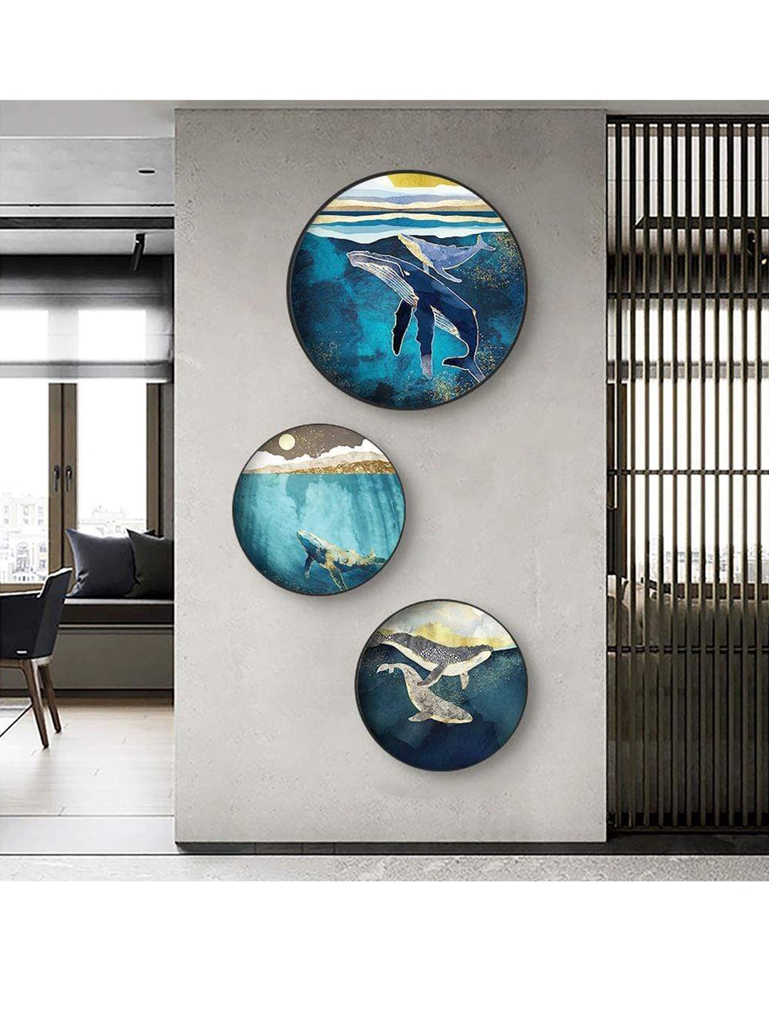 

THE ARTMENT Set of 3 Blue The Deep End Wall Art