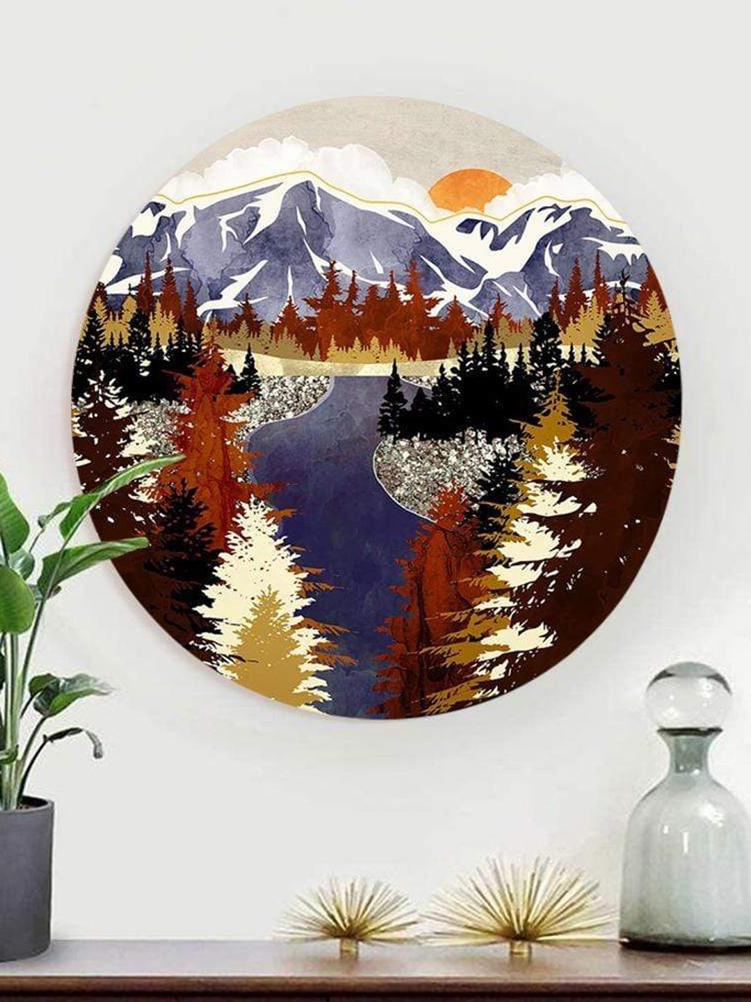 

THE ARTMENT Multi Autumn Evenings Canvas With Matte Finish- Set of 3 (Medium)