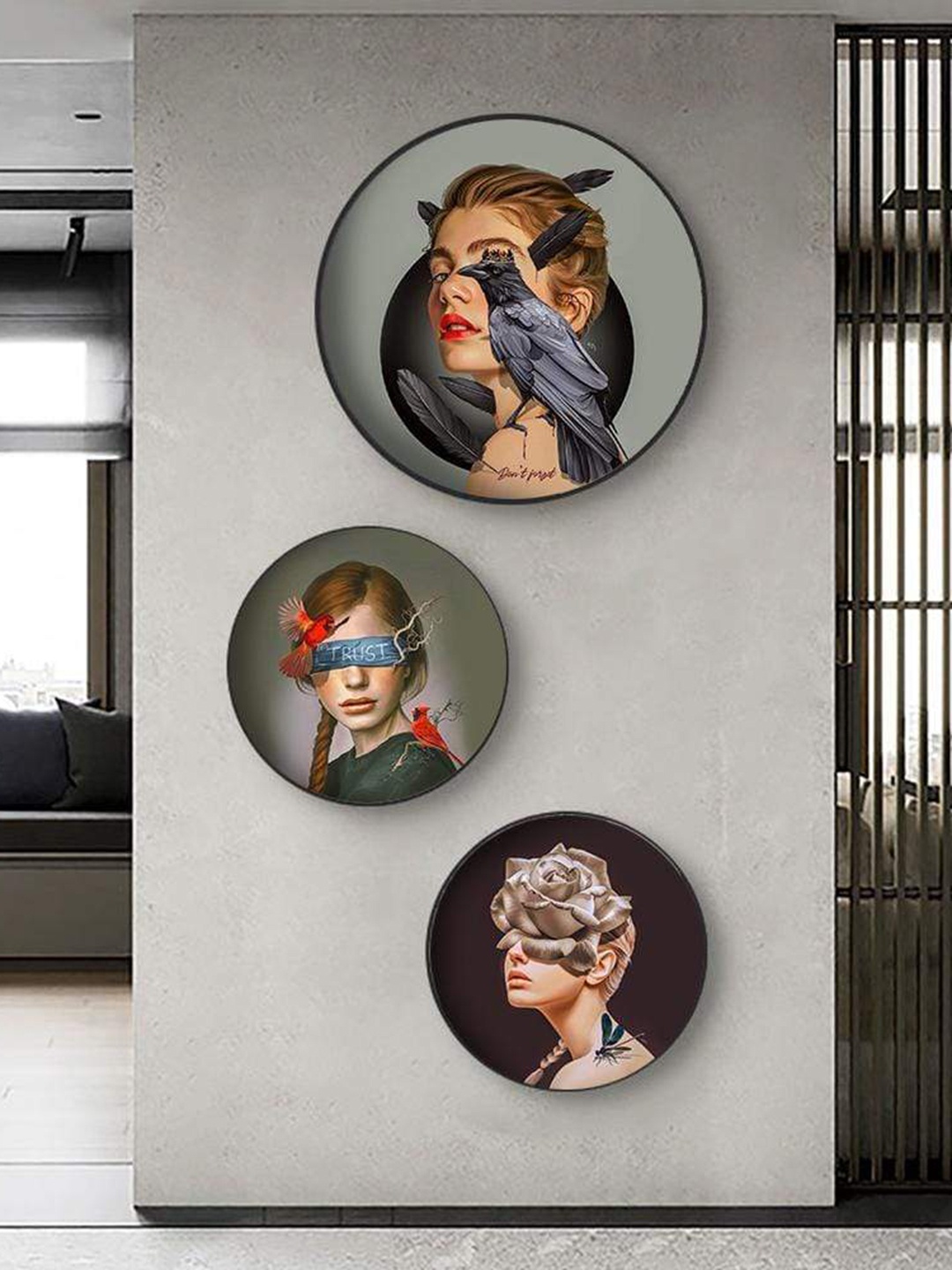 

THE ARTMENT Set of 3 Multi Cosmos and Chaos Canvas Wall Art