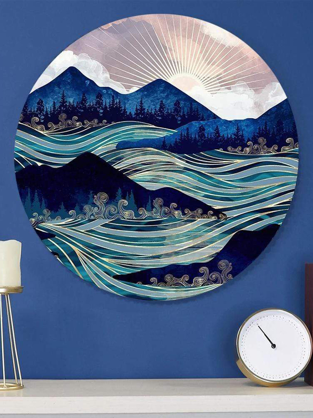 

THE ARTMENT Blue Reflection Rendezvous Canvas With Matte Finish- (Small)