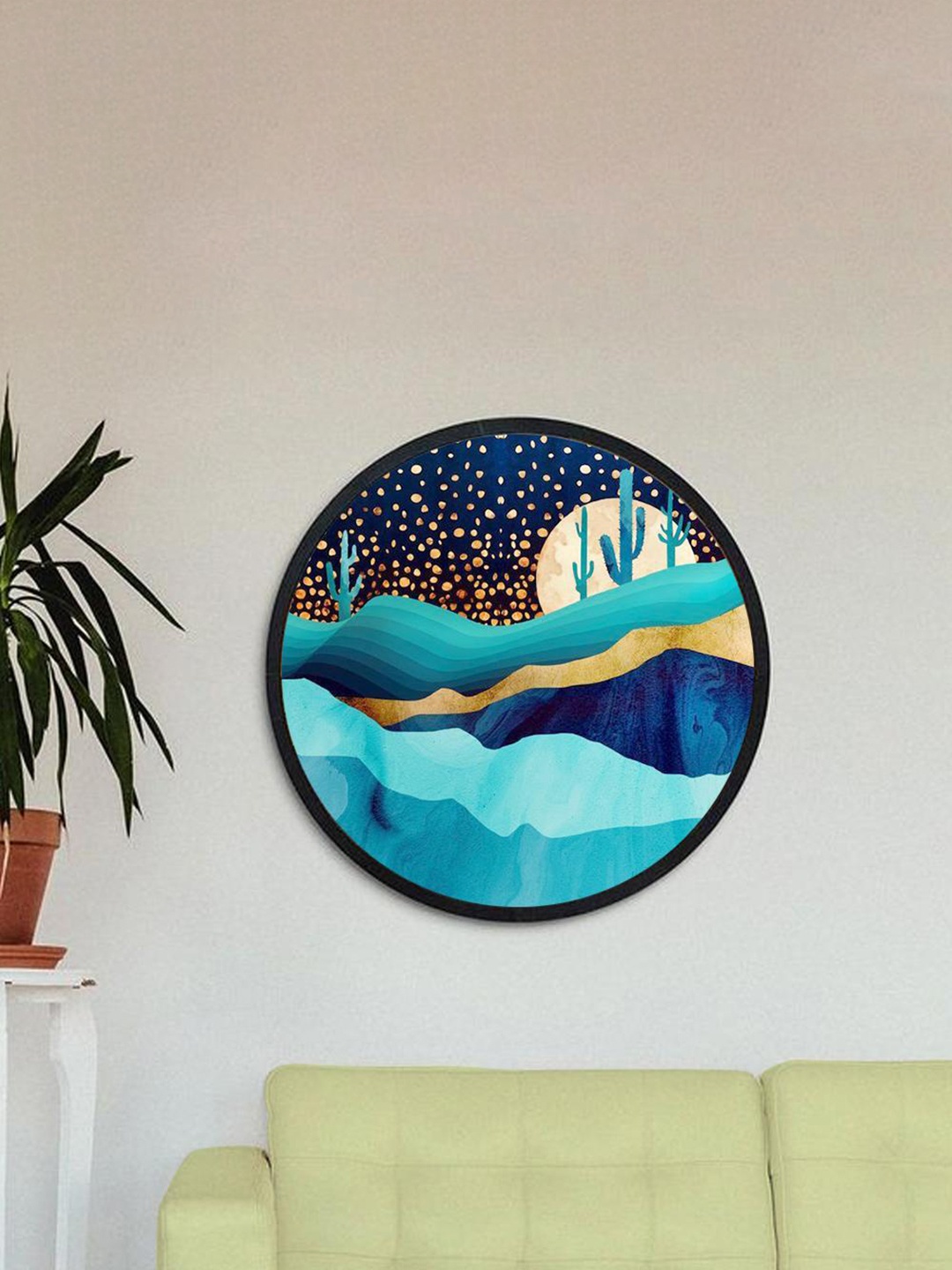 

THE ARTMENT Blue & Black Dusk to Dawn Landscape Canvas Matte Finish Wall Art