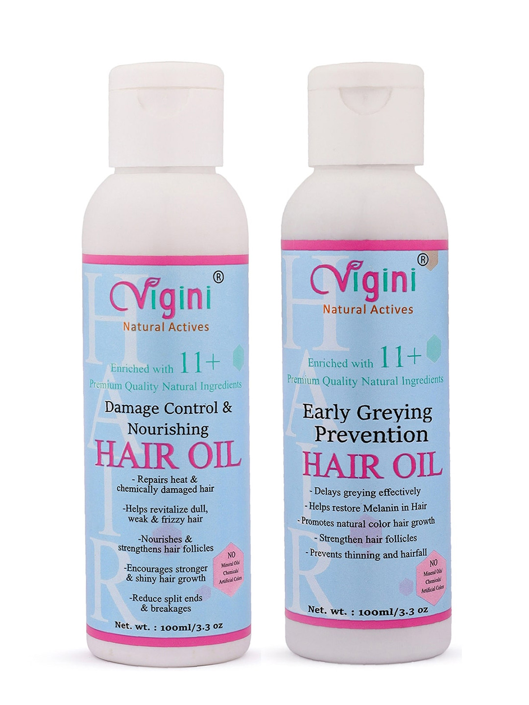 

Vigini Heat Protection, Early Greying Prevention & Nourishing Hair Care Tonic 200ml, Blue