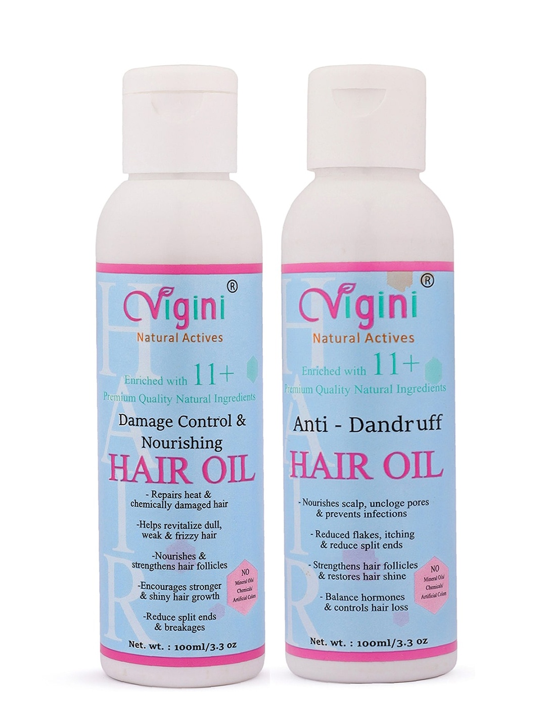 

Vigini Anti Dandruff Damage Repair Nourishing Hair Tonic Oil - 200 ml, Blue
