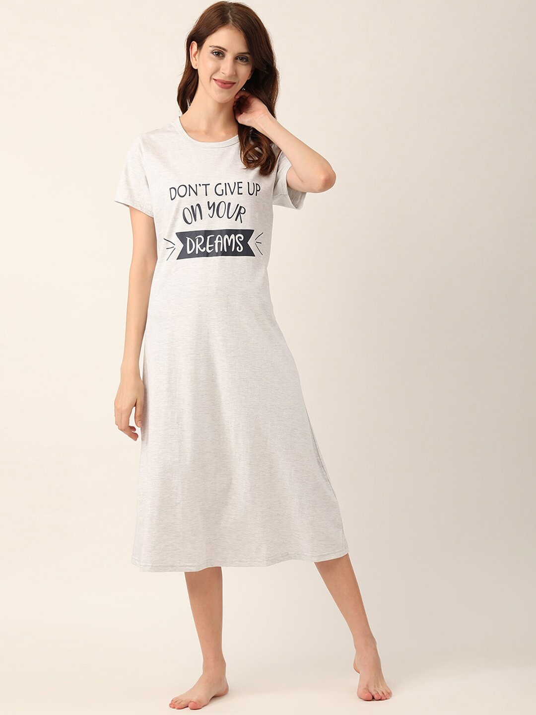 

V2 Value & Variety Grey Printed Nightdress
