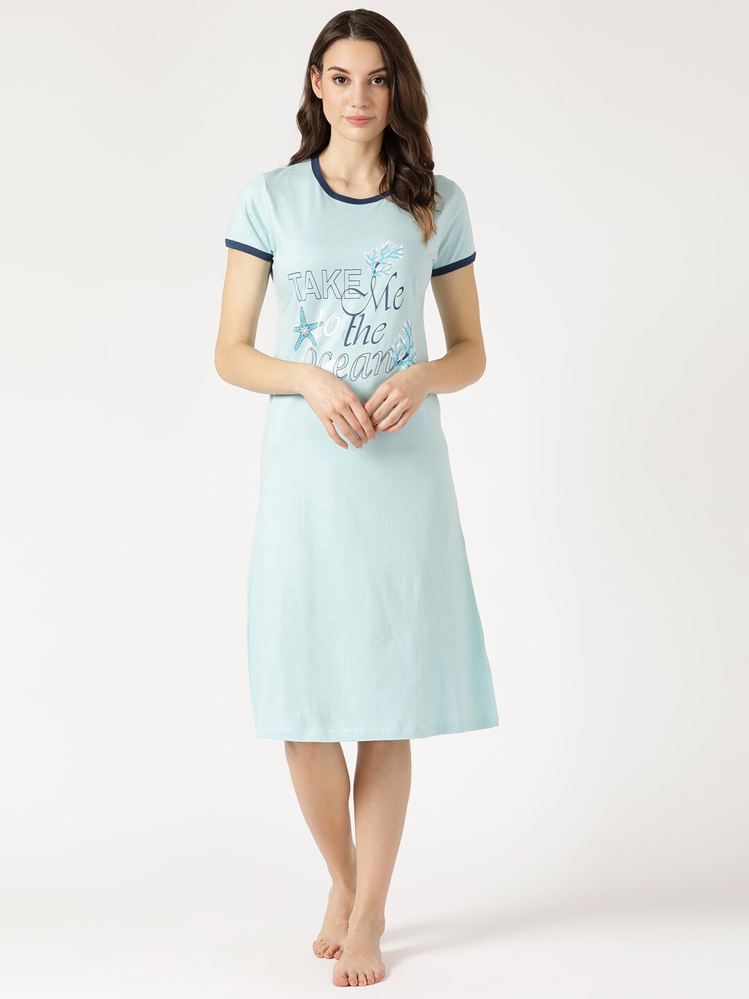 

V2 Value & Variety Blue Printed Nightdress