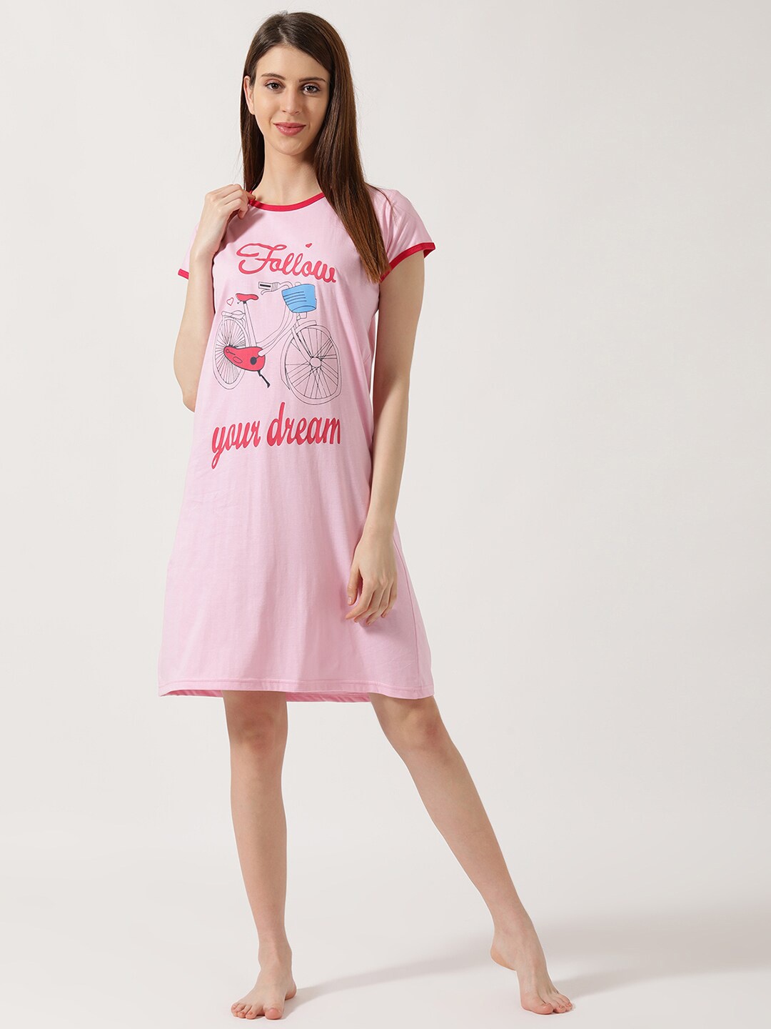 

V2 Value & Variety Pink Printed Nightdress