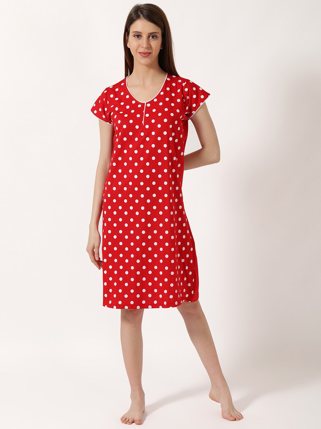 

V2 Value & Variety Red Printed Nightdress
