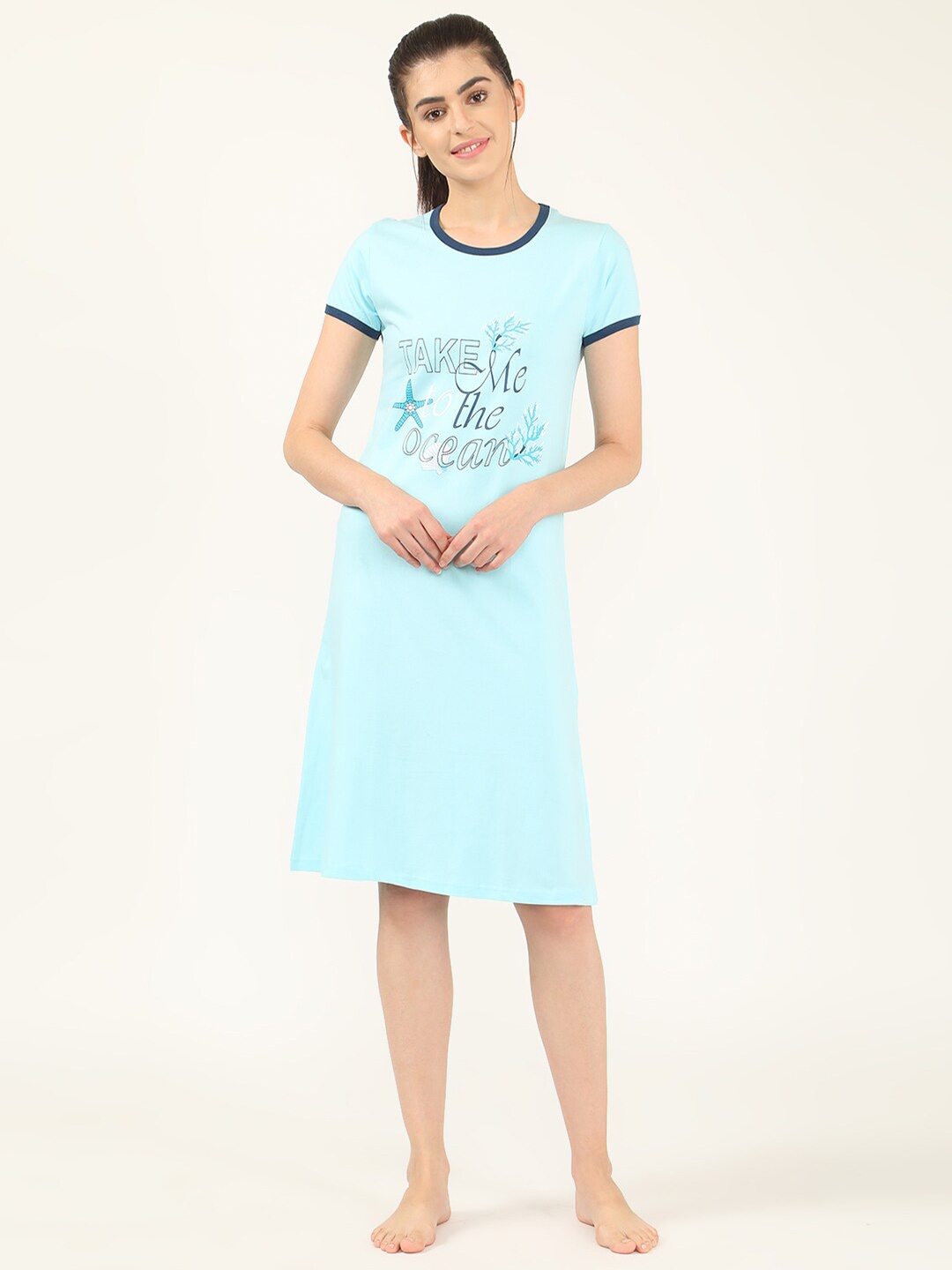 

V2 Value & Variety Blue Printed Nightdress
