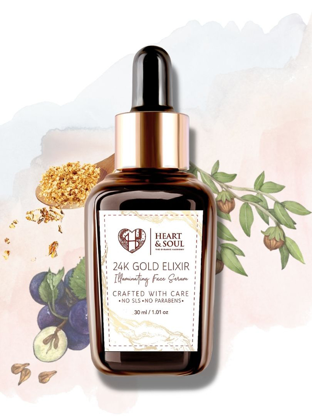 

HEART AND SOUL Women Golden 24K Gold Elixir Illuminating Face Serum