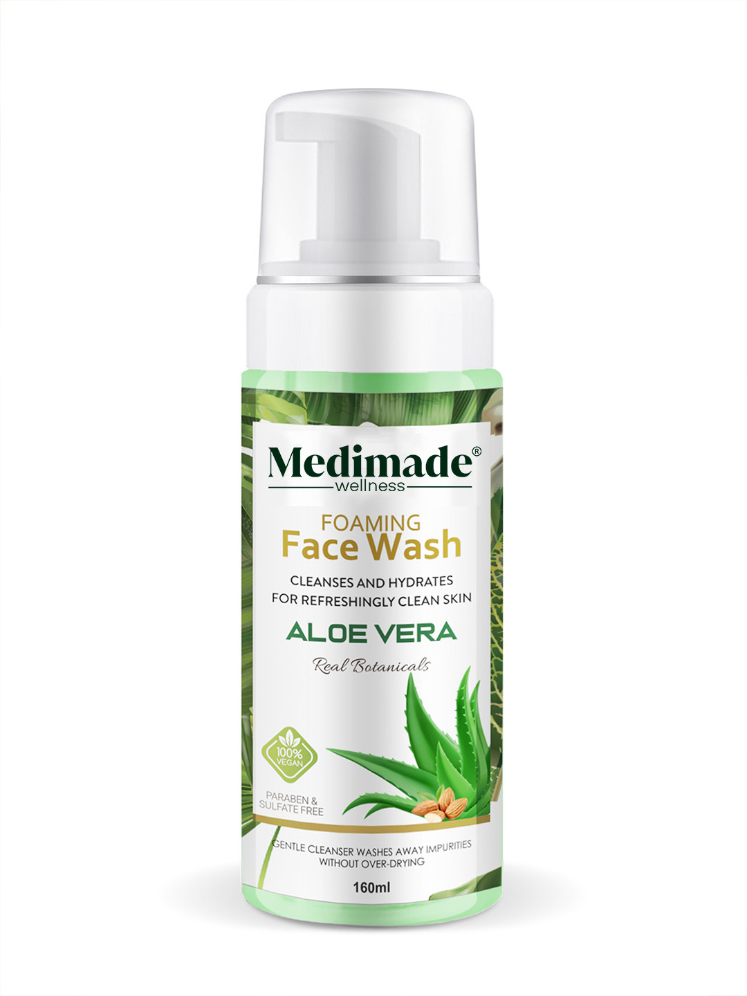 

Medimade Unisex Aloe Vera Foaming Face Wash - 160 ml, Lime green