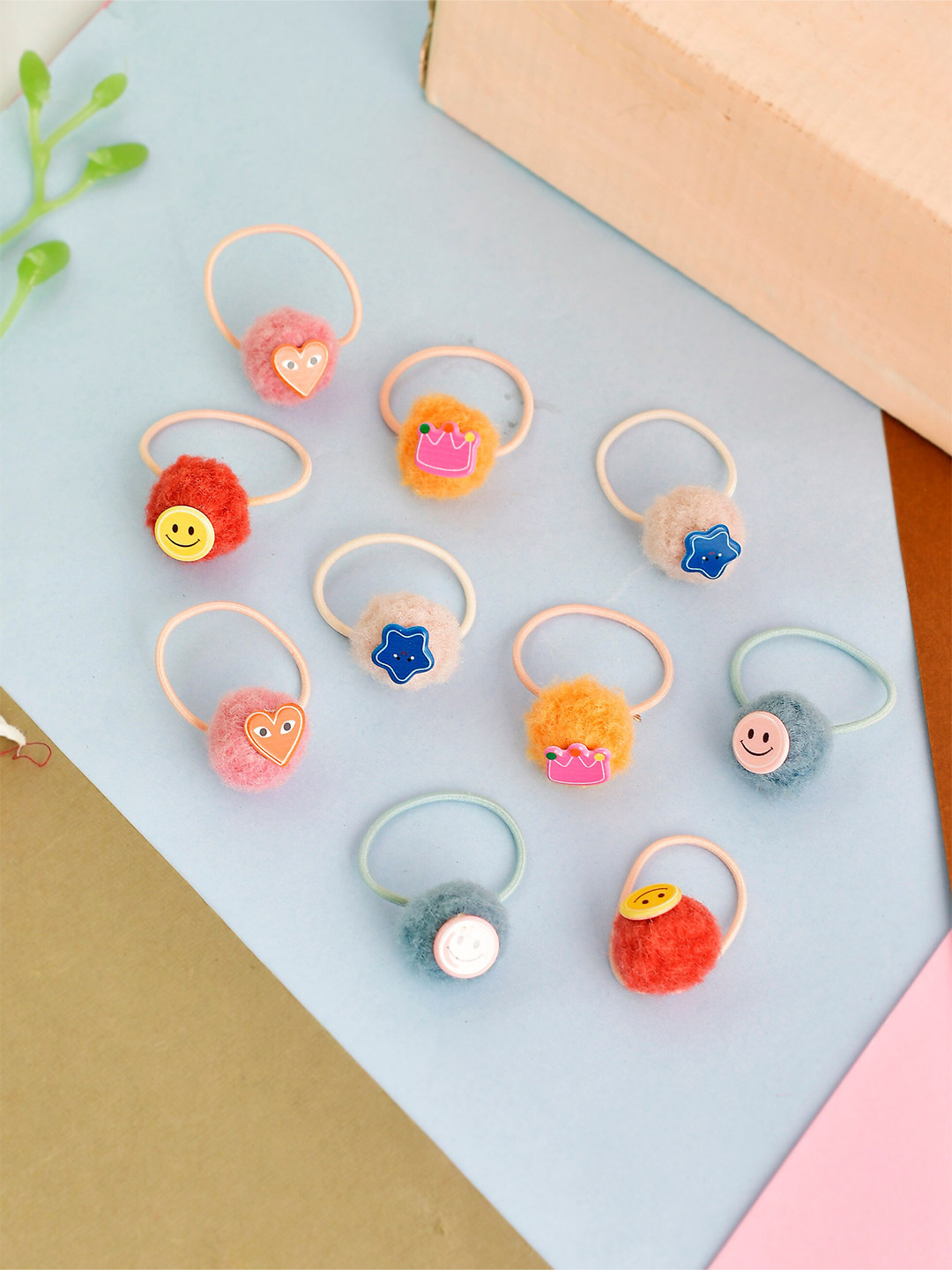 

Silvermerc Designs Girls Blue & Yellow Embellished Ponytail Holders