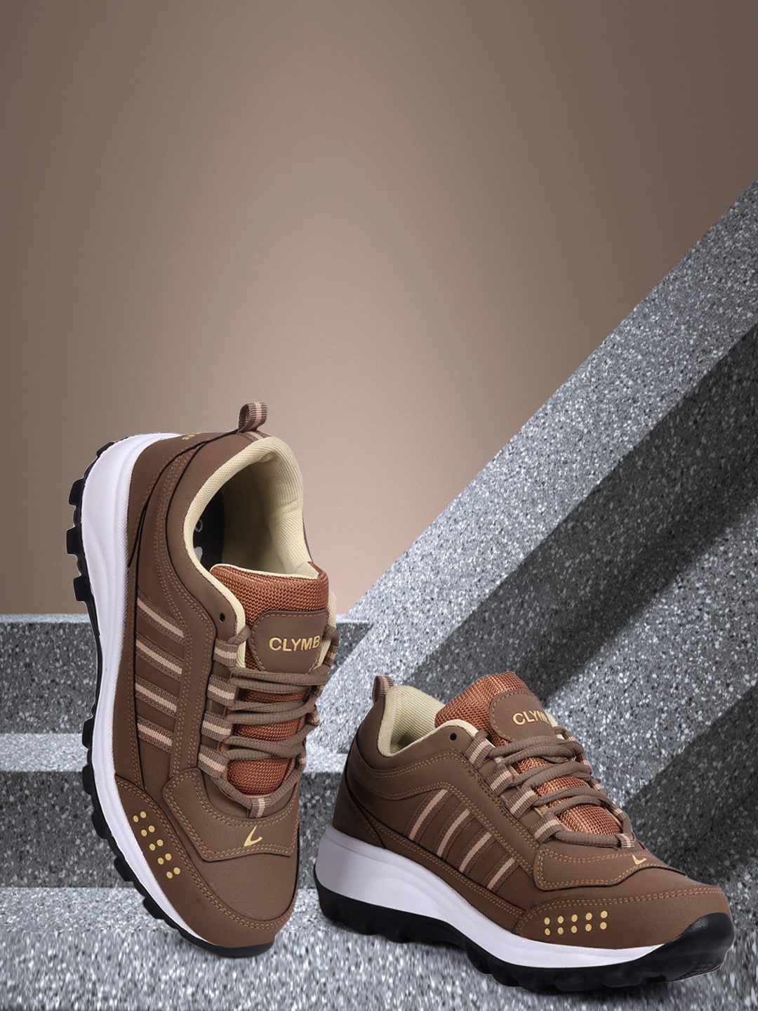 

CLYMB Men Tan Colourblocked Sneakers