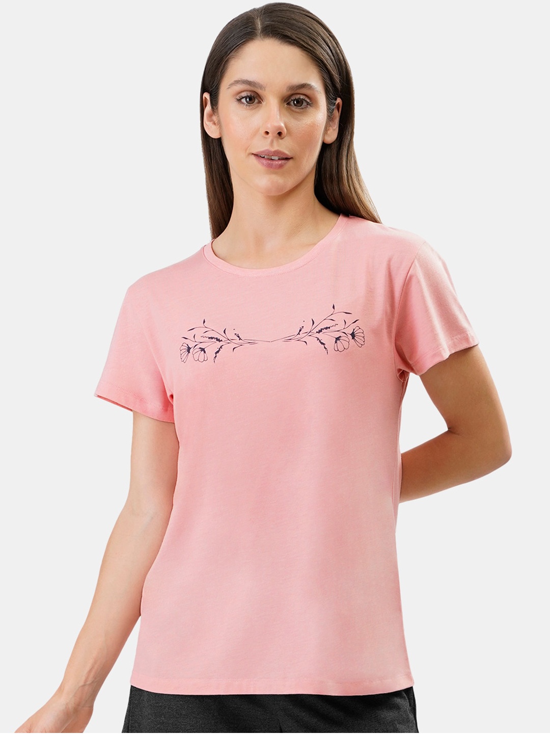 

Amante Women Pink Lounge Cotton T-shirt