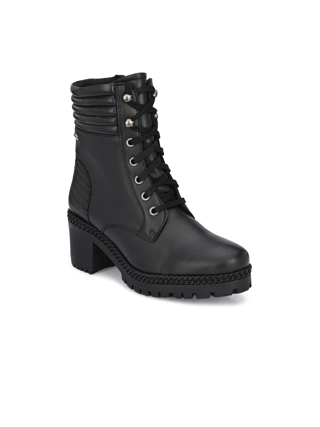 

Delize Black High-Top Block Heeled Boots