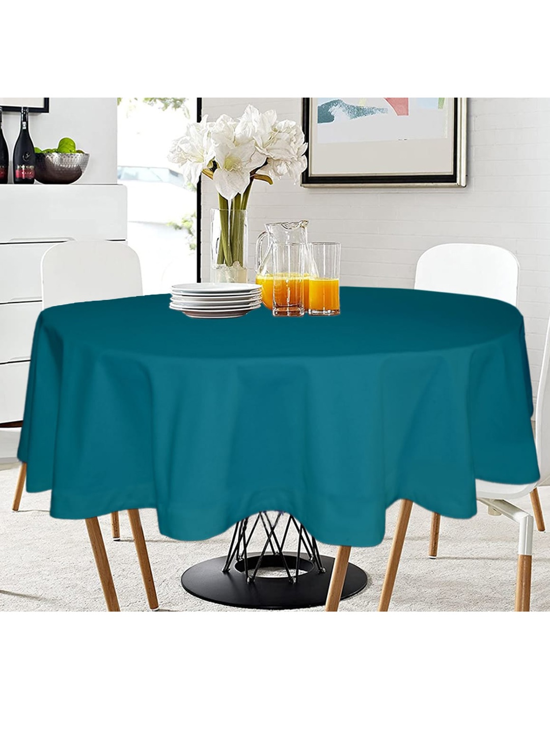 

Lushomes Blue Classic Plain Dining Table Cover Cloth