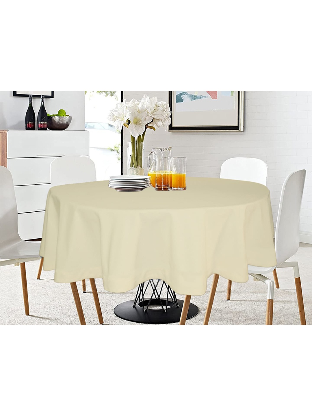 

Lushomes Beige Plain Dining Table Cover Cloth