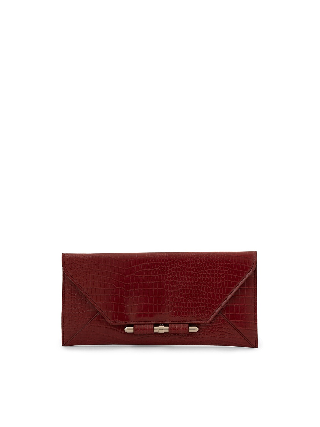 

MIRAGGIO Maroon Textured Envelope Clutch