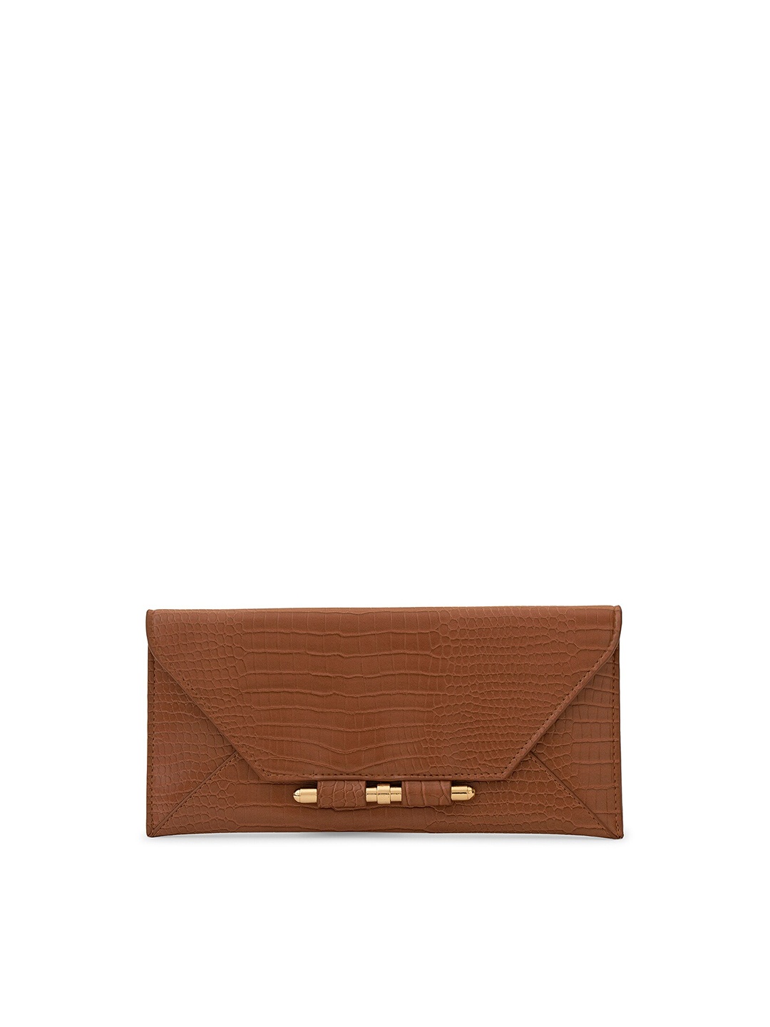 

MIRAGGIO Brown Textured Envelope Clutch