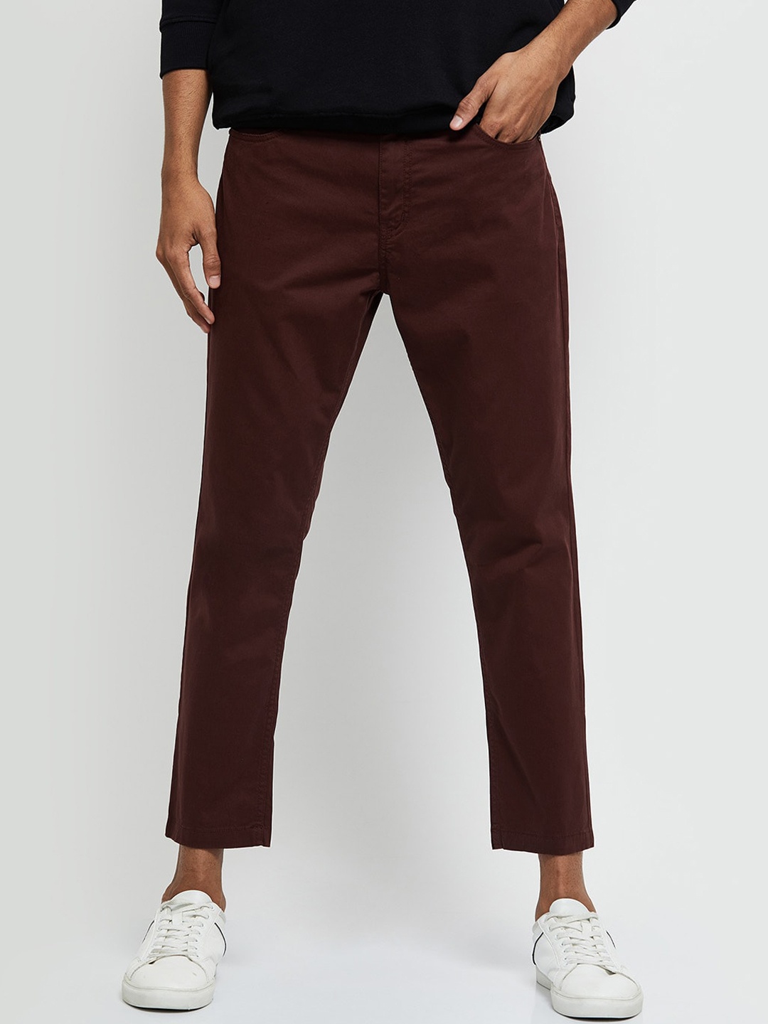 

max Men Maroon Chinos Trousers