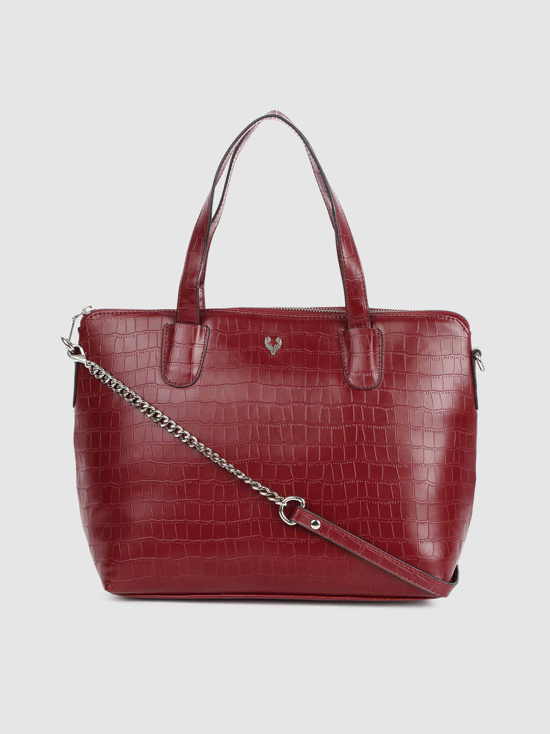 

Allen Solly Burgundy Animal Textured Structured Shoulder Bag