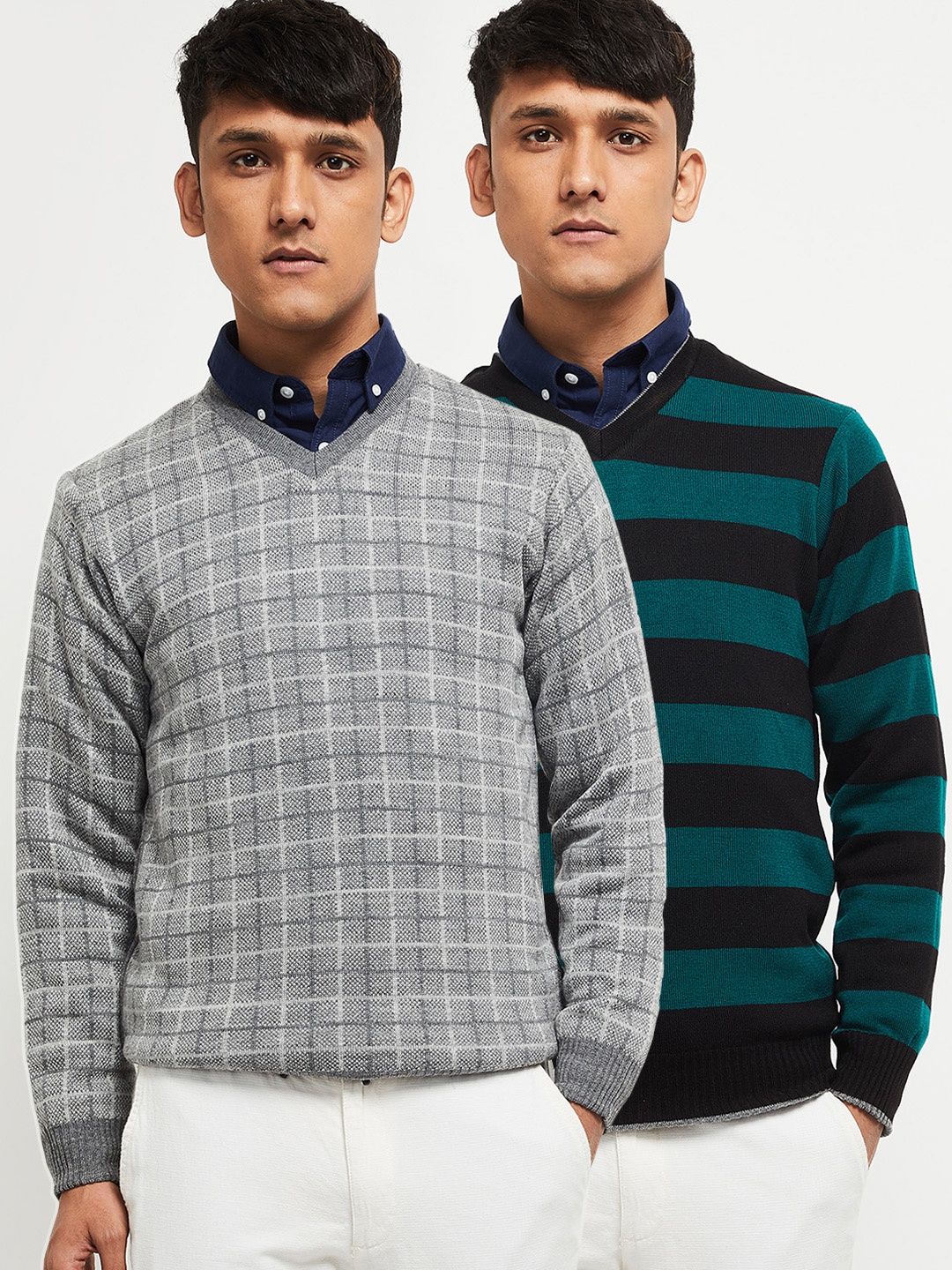 

max Men Pack Of 2 Acrylic Pullovers, Green