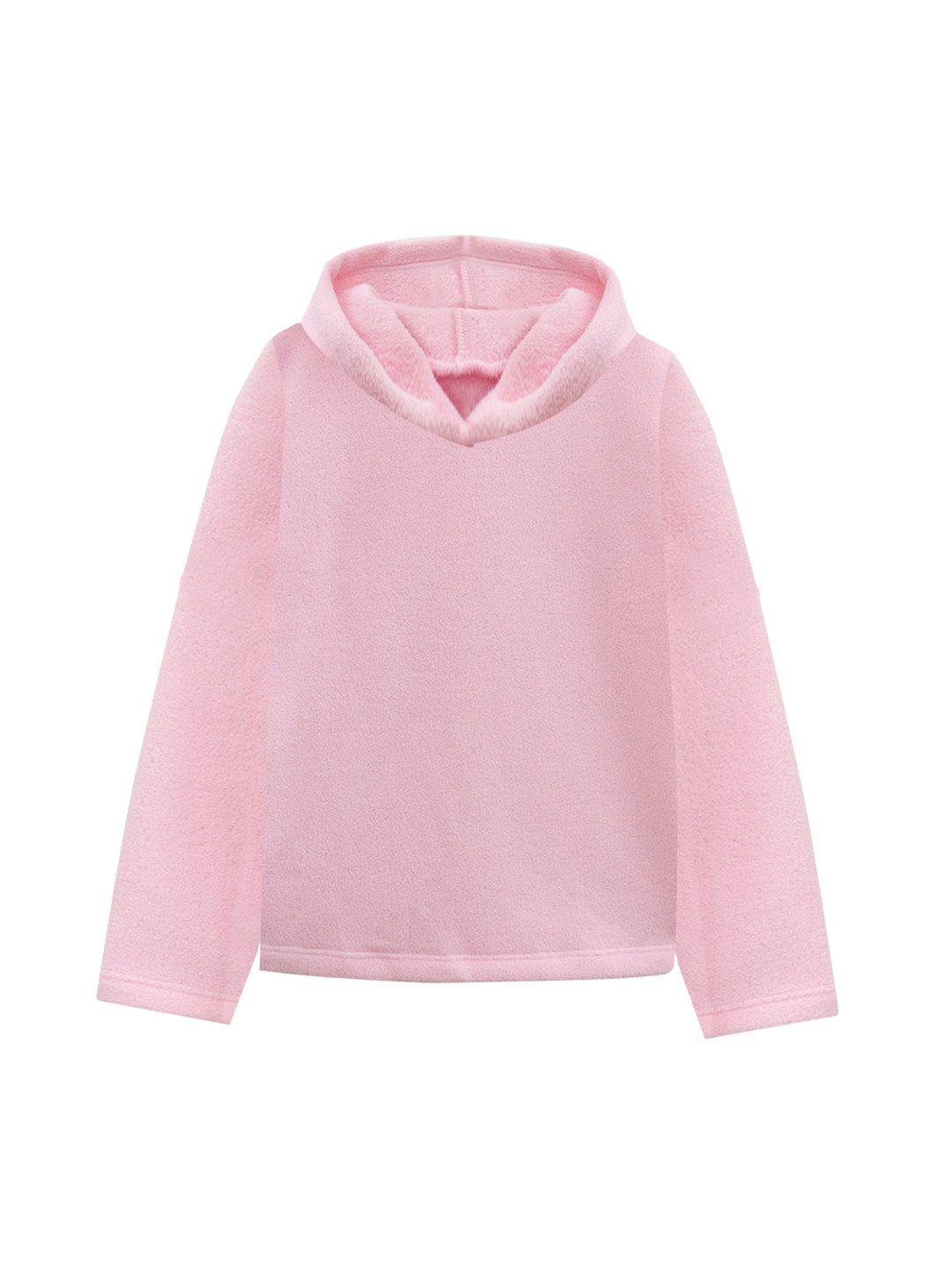 

A T U N Women Pink Hooded Fleece Sweatshirt