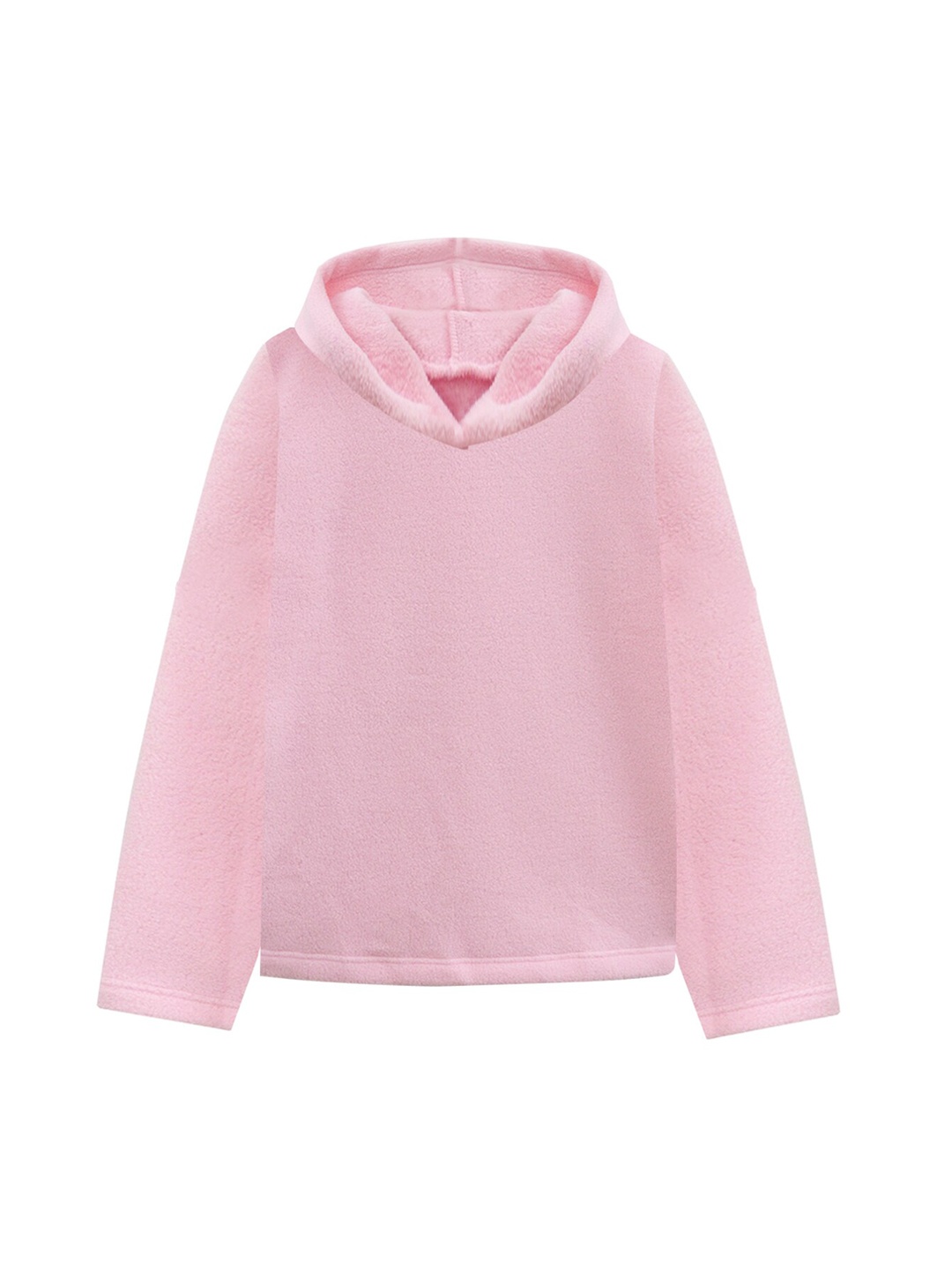 

A T U N Women Pink Hooded Sweatshirt