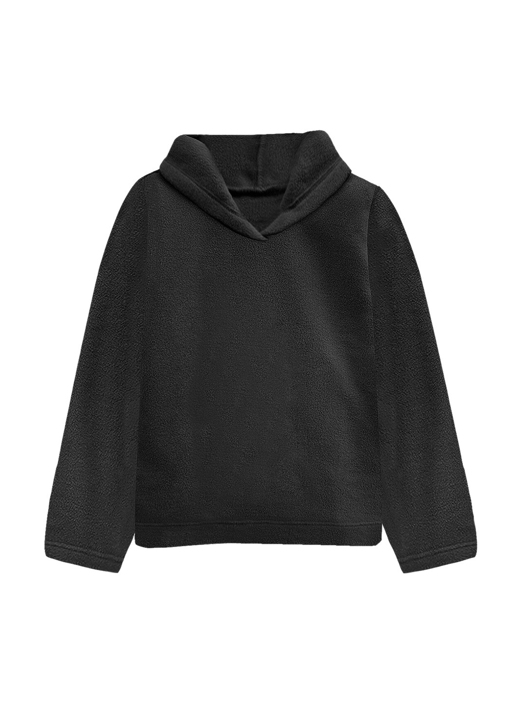 

A T U N Women Black Hooded Sweatshirt