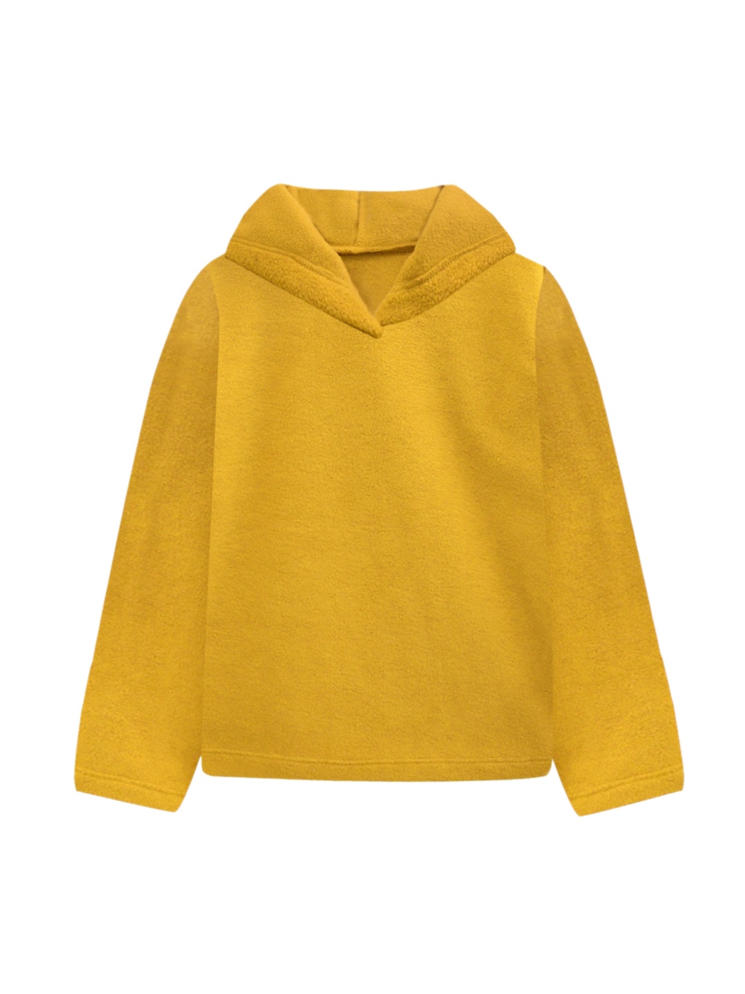 

A T U N Women Mustard Yellow Hooded Sweatshirt