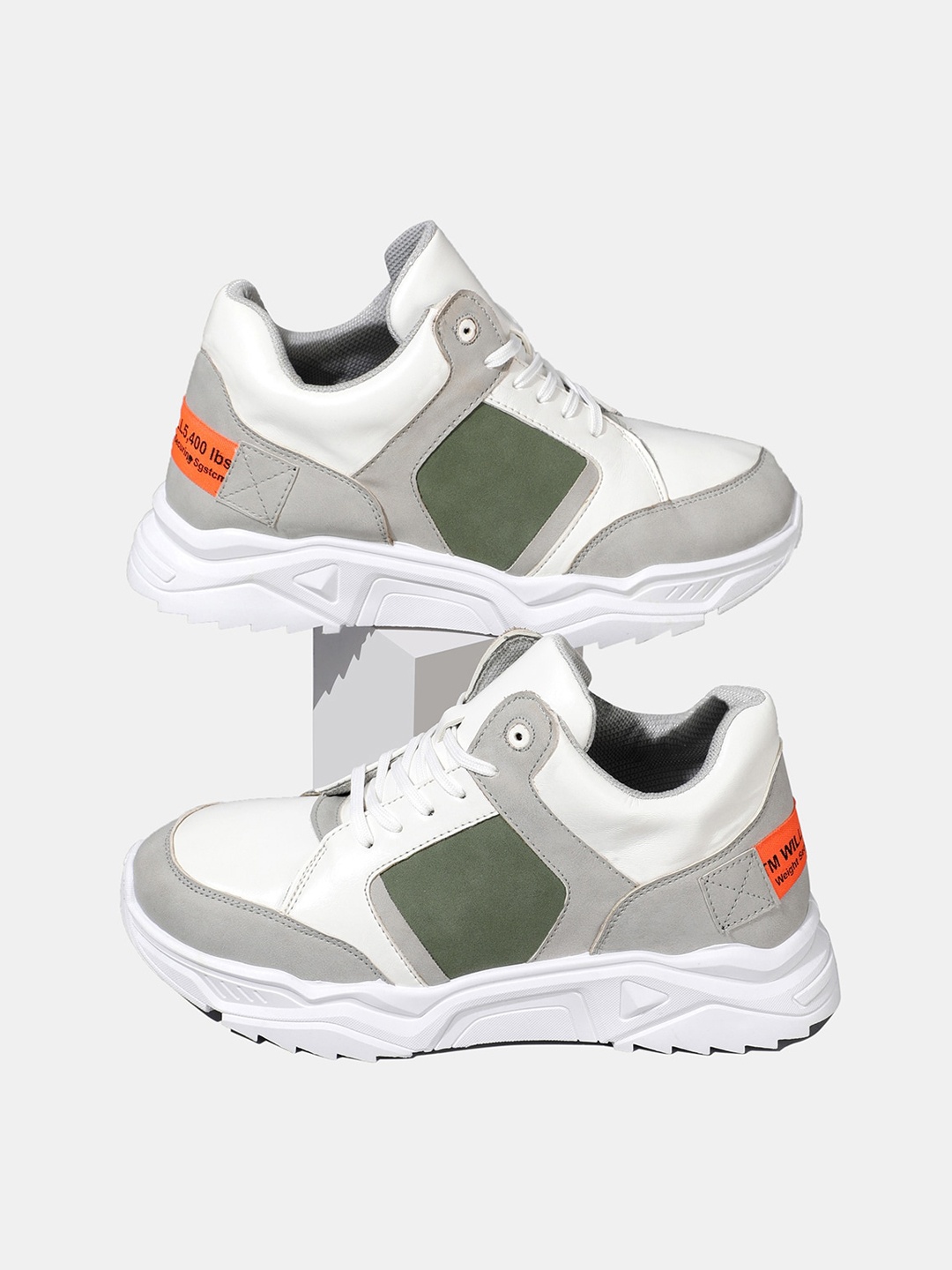 

RapidBox Men White Colourblocked Sneakers