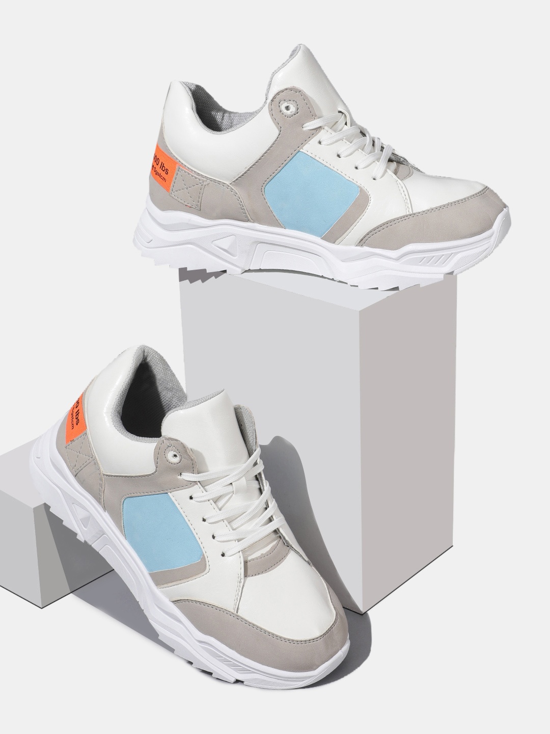

RapidBox Men Grey Colourblocked Sneakers