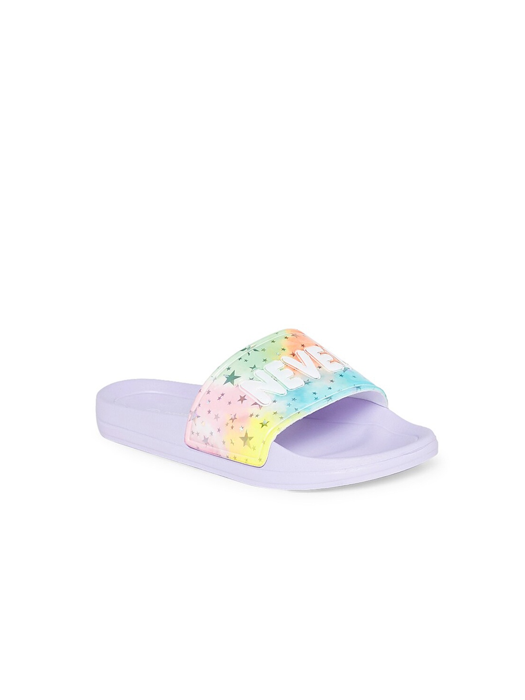 

Pantaloons Junior Girls Lavender & Green Printed Sliders
