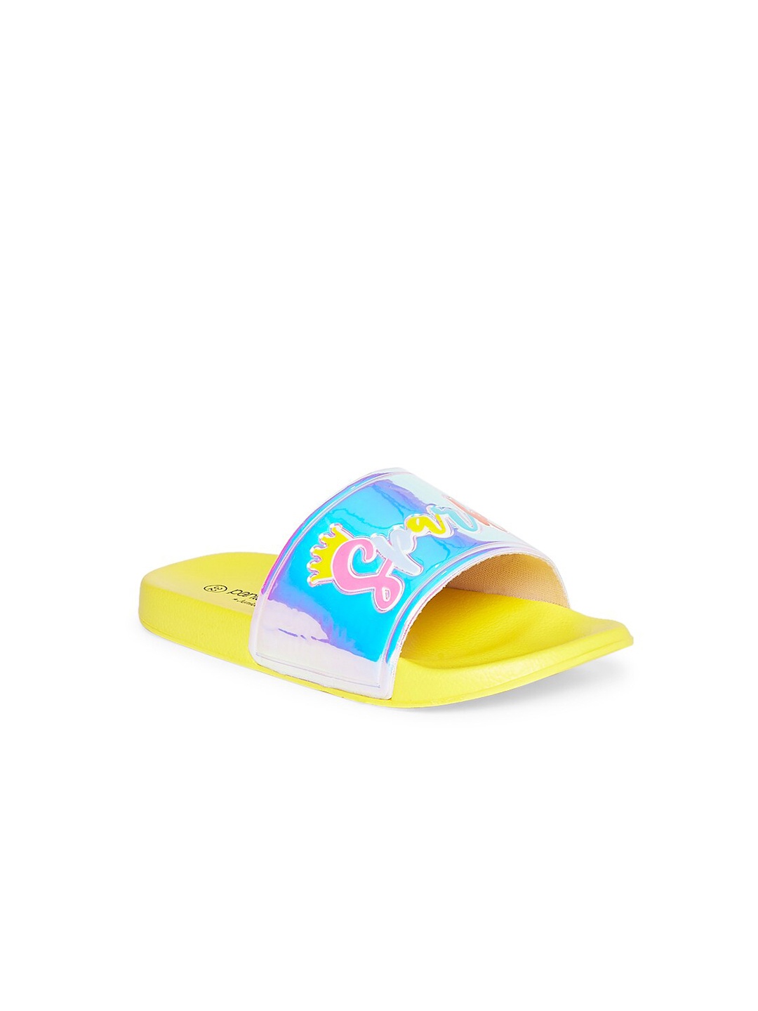 

Pantaloons Junior Girls Silver-Toned & Blue Printed Sliders