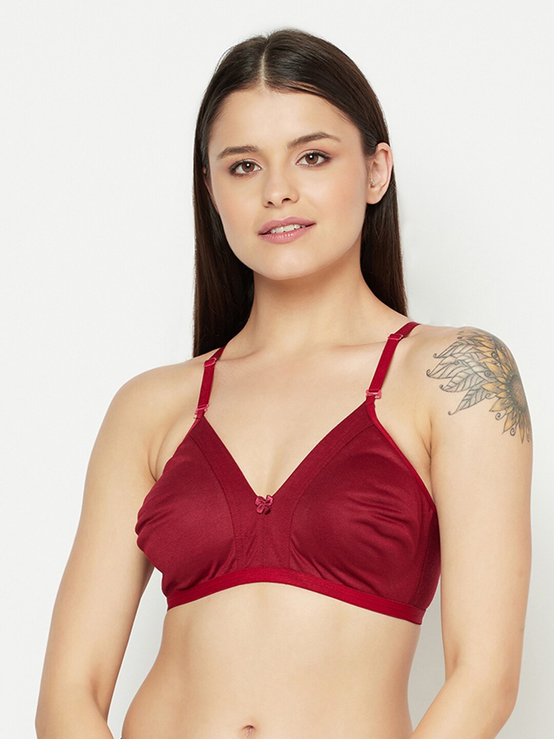 

PRETTYBOLD Women Maroon Solid Non-Padded Everyday Bra