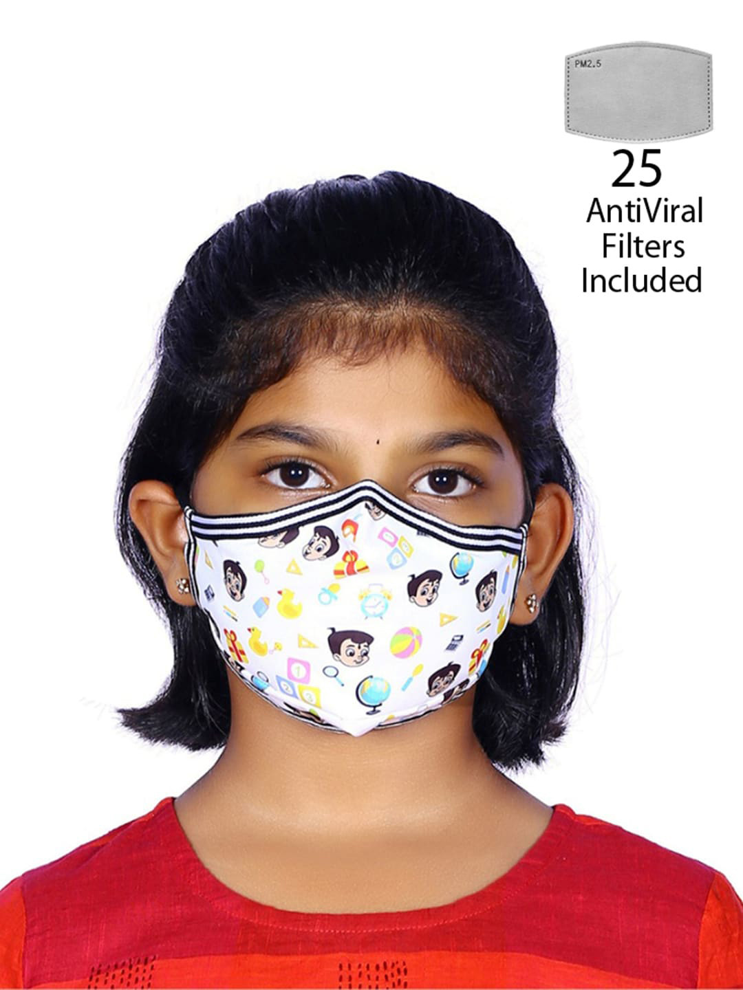 

Chhota Bheem Kids White Printed 6-Ply Reusable Face Mask
