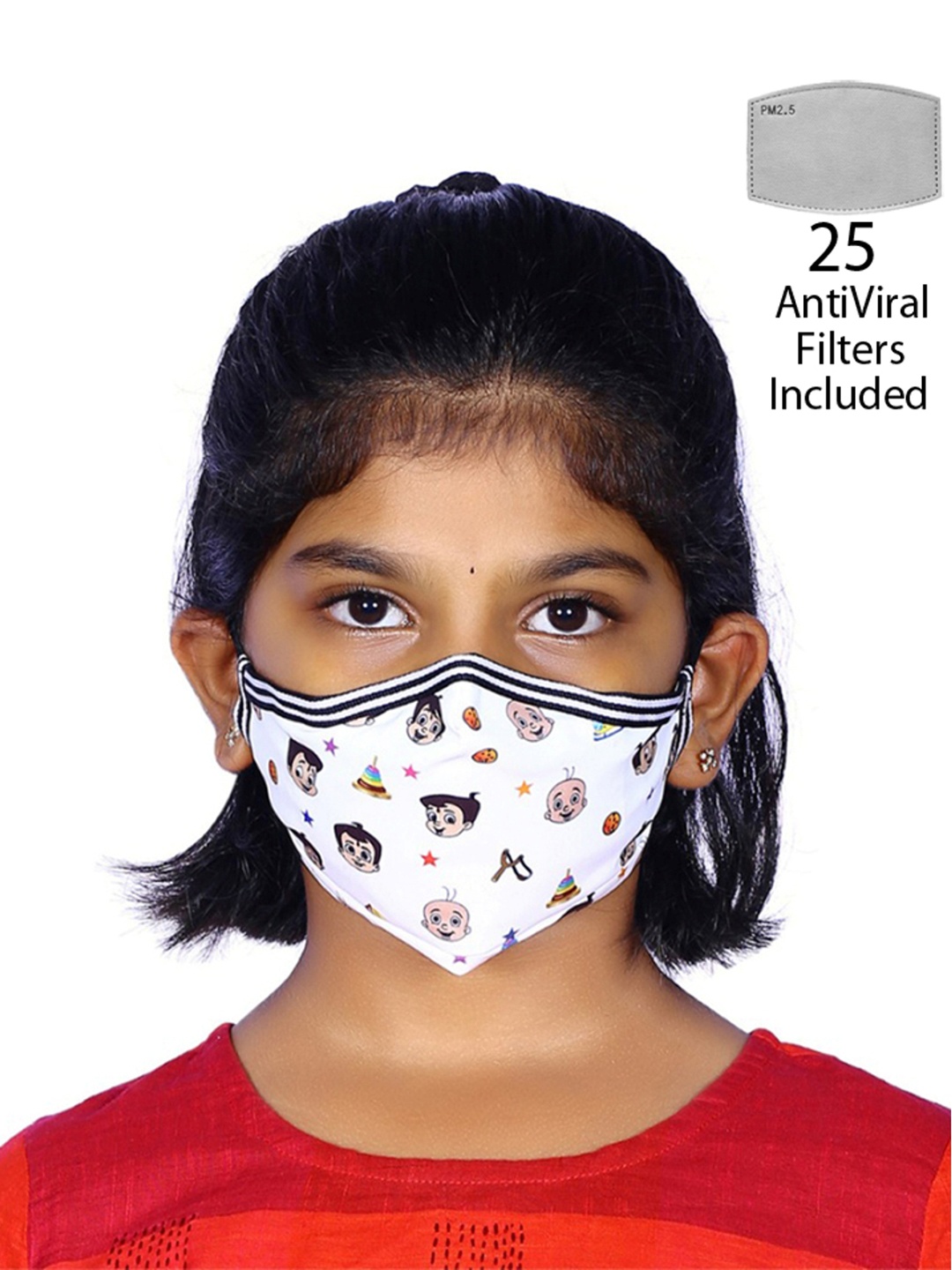 

Chhota Bheem Kids White Printed 6-Ply Reusable Face Mask