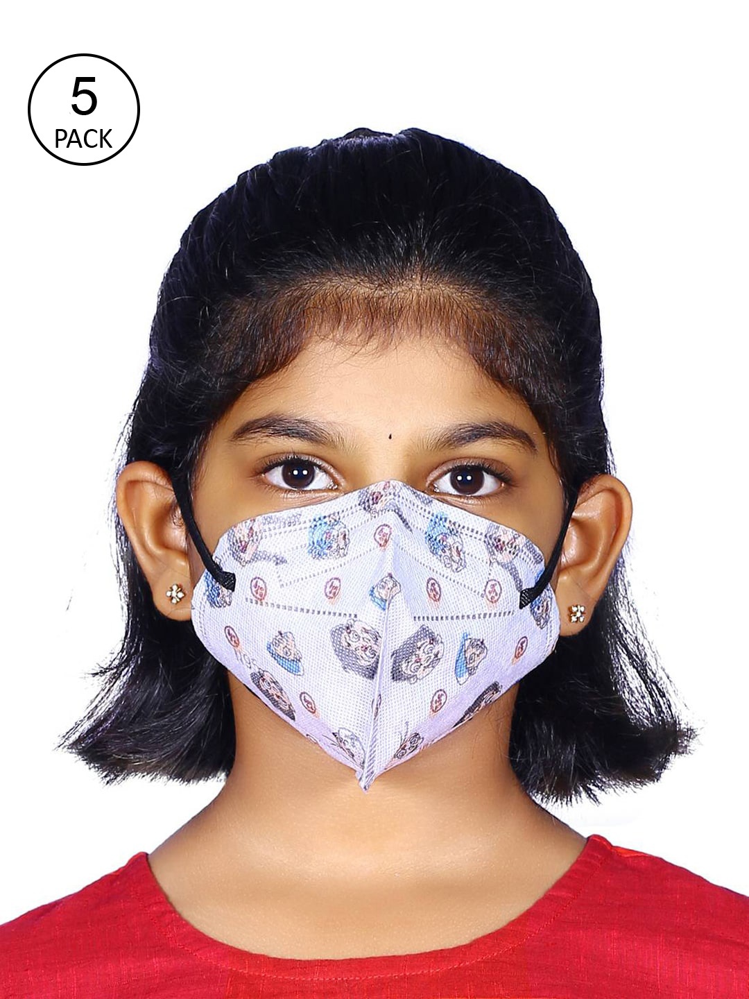 

Chhota Bheem Kids Set of 5 Grey Reusable Printed Face Mask