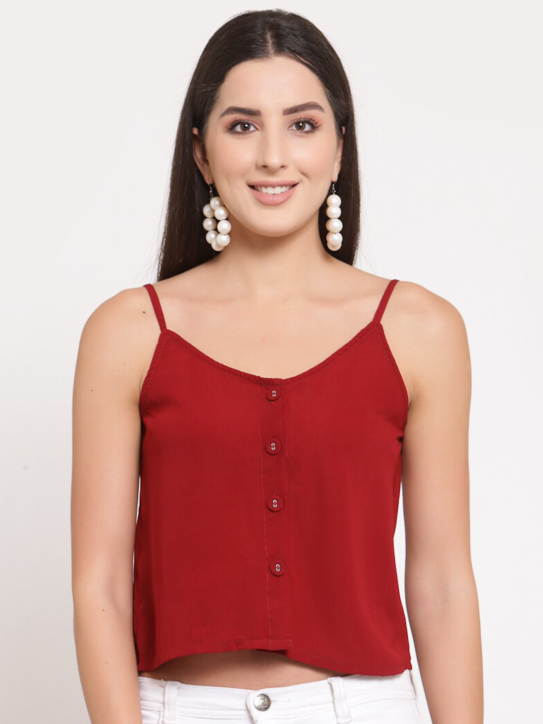 

LUCERO Red Regular Crop Top
