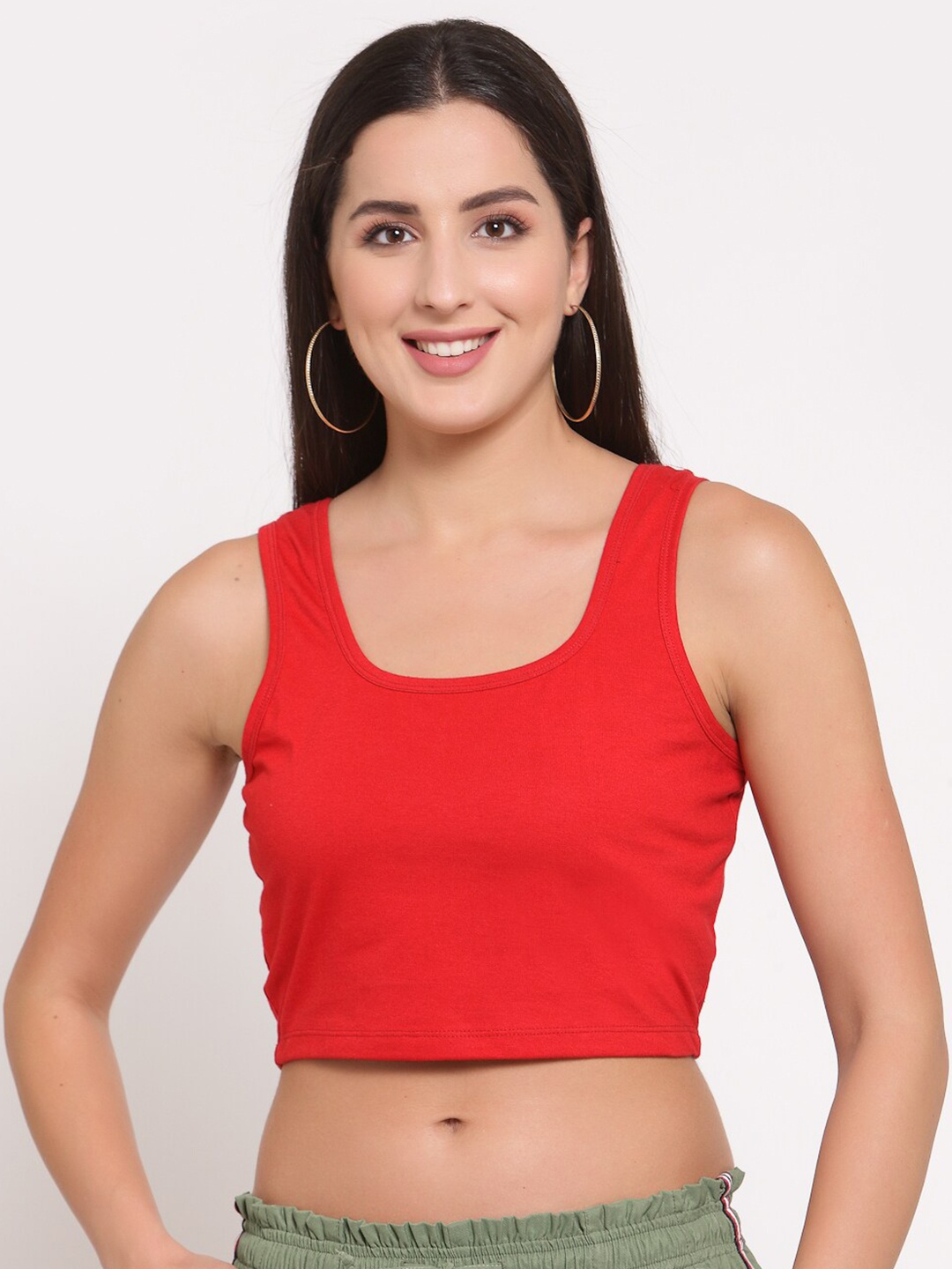 

LUCERO Red Fitted Crop Top