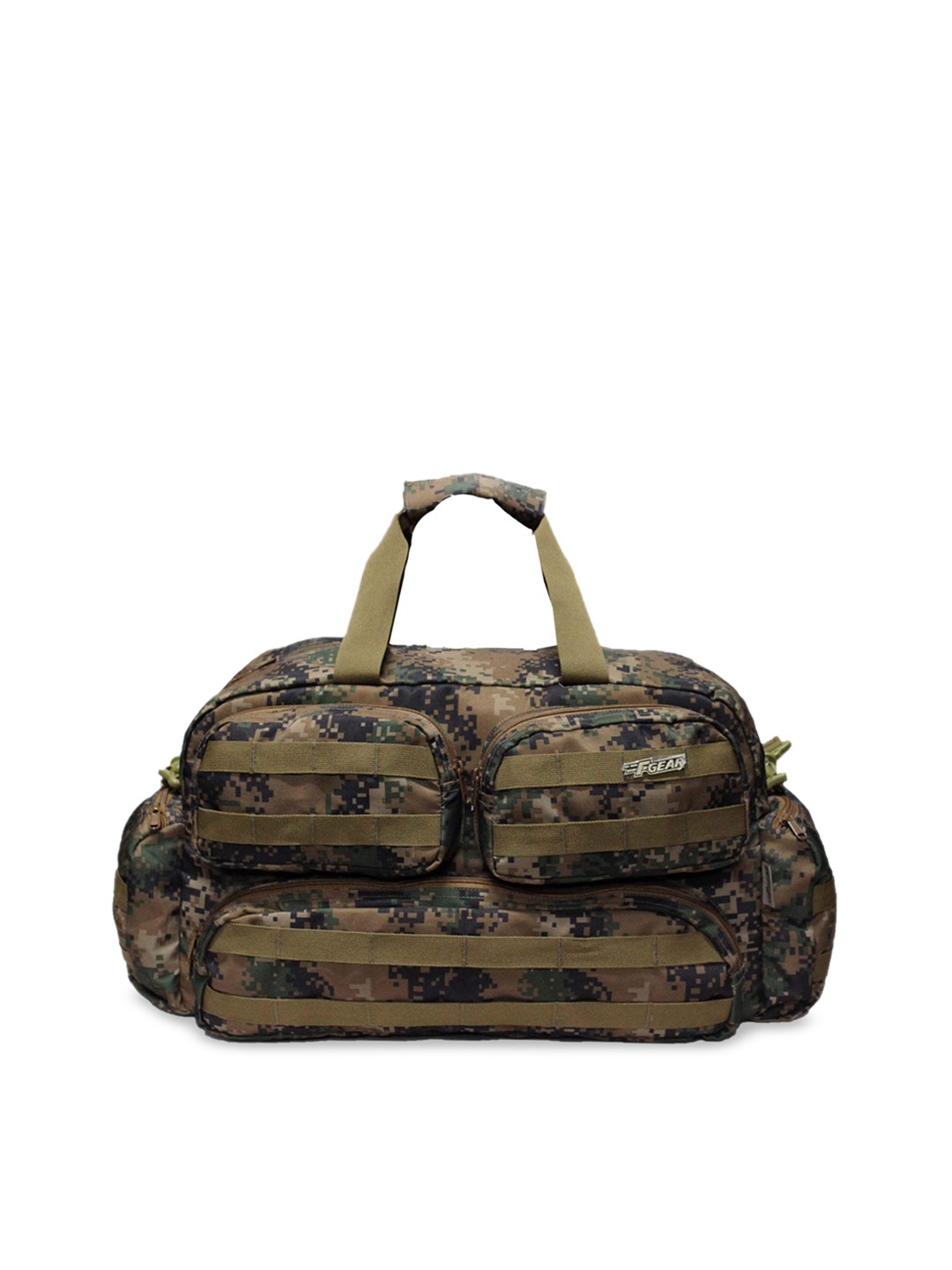 

F Gear Unisex Grey & Brown Printed Large Duffel Bag