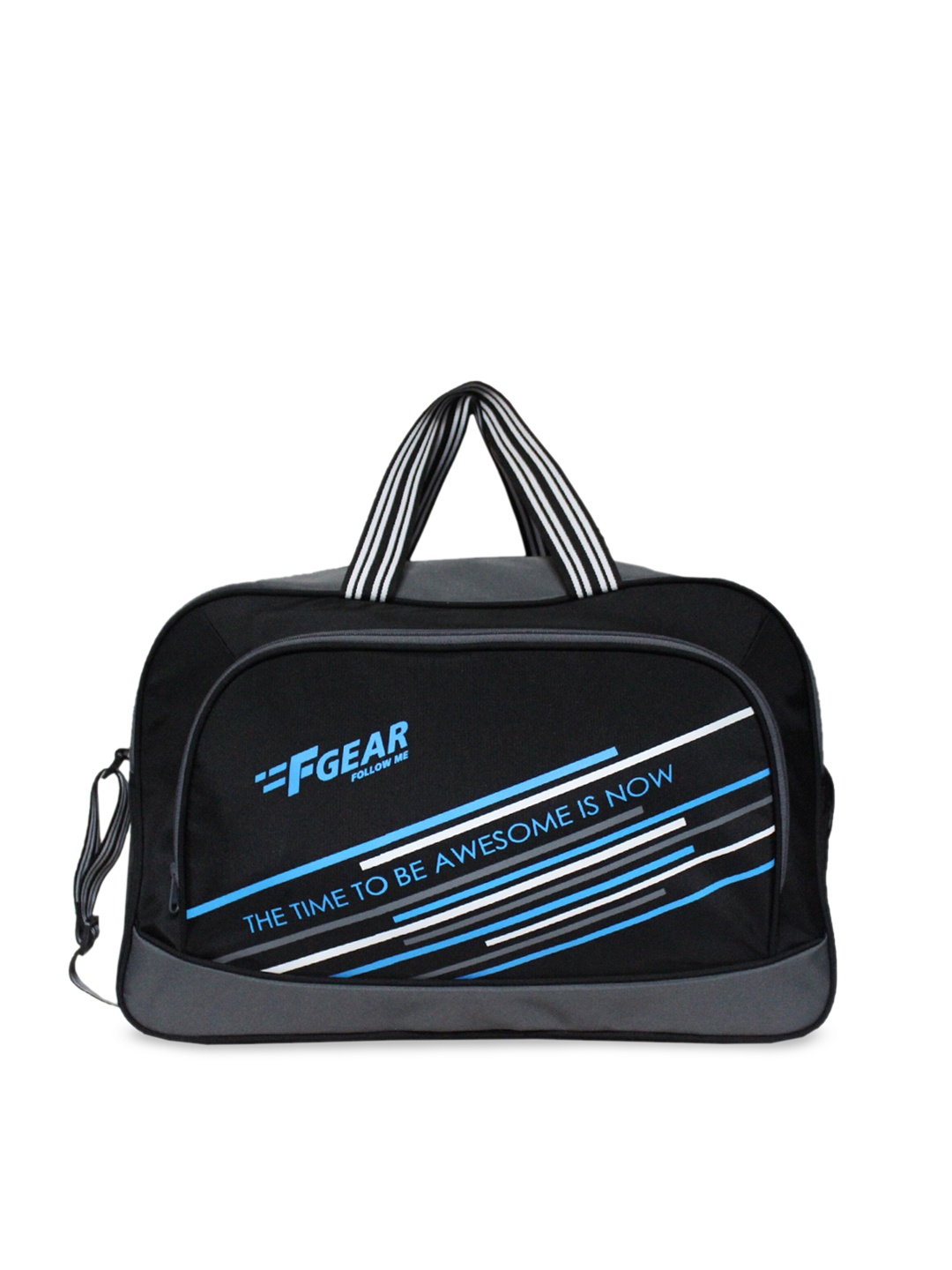 

F Gear Black & Blue Printed Duffle Bag