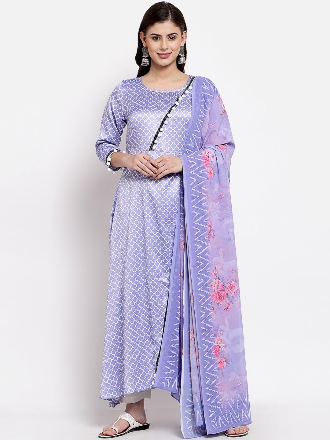 

Myshka Women Purple Ethnic Motifs Printed Anarkali Kurta