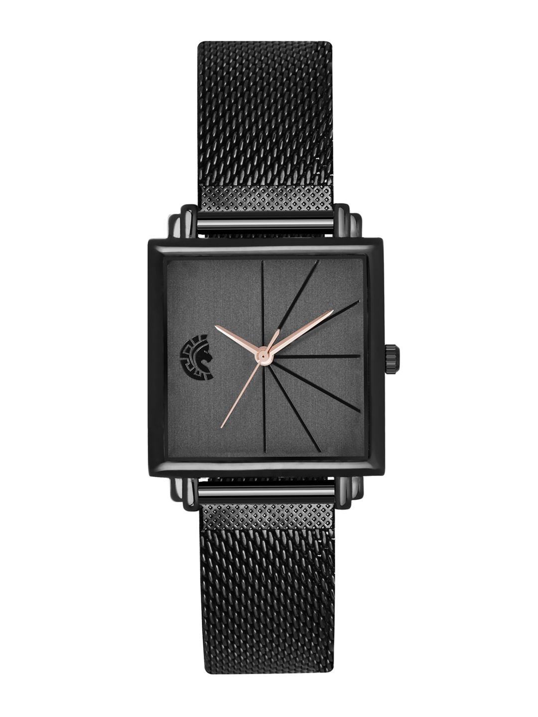 

STUDIO ETHENO Women Black Brass Dial & Black Stainless Steel Straps Analogue Watch SQ