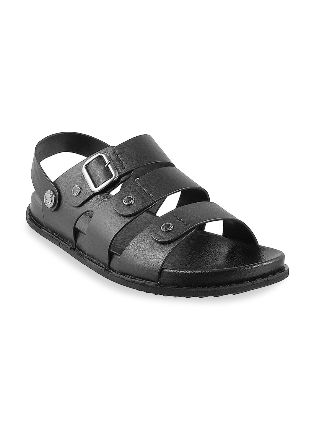 

Metro Men Black Comfort Sandals