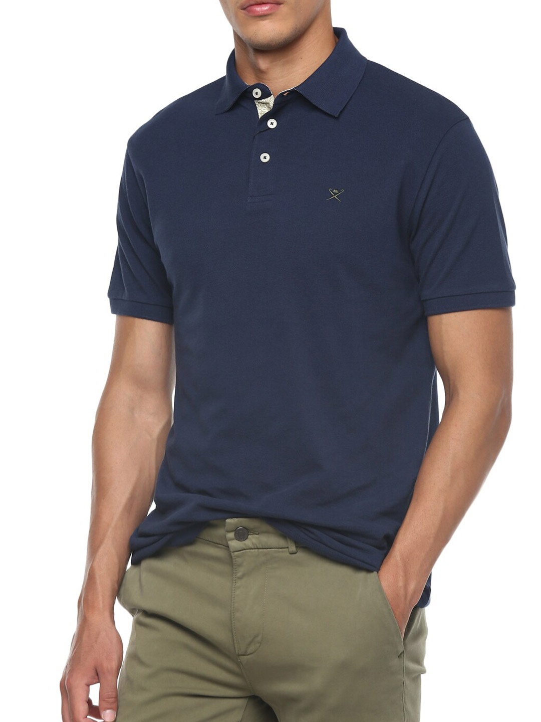 

HACKETT LONDON Men Navy Blue Polo Collar T-shirt